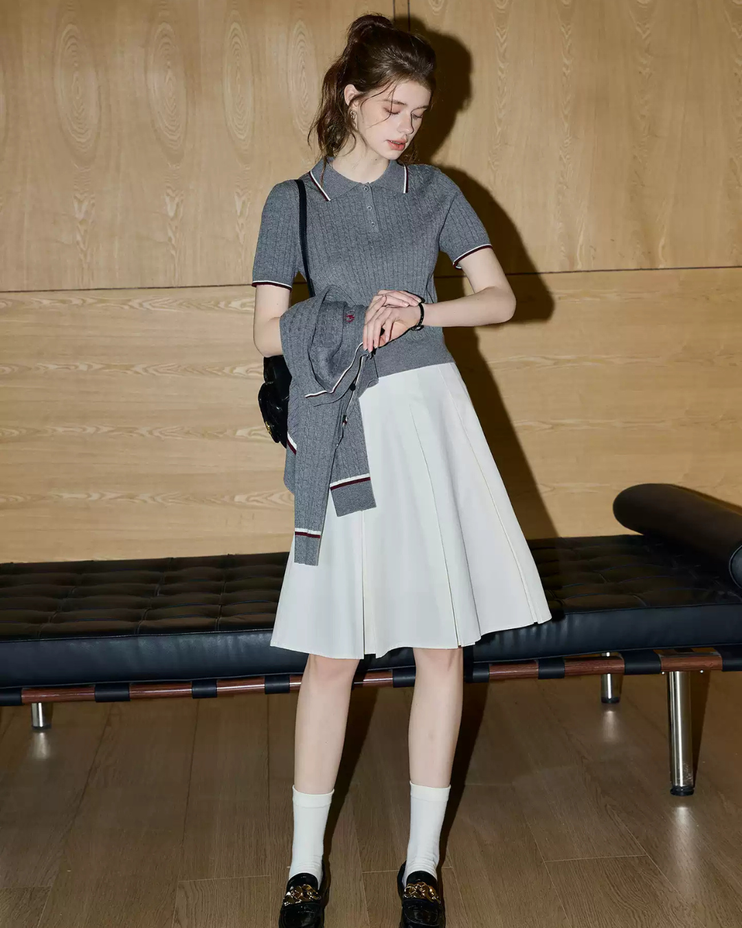 ニットハーフスリーブ・カーディガンセット（トップス・全1色）