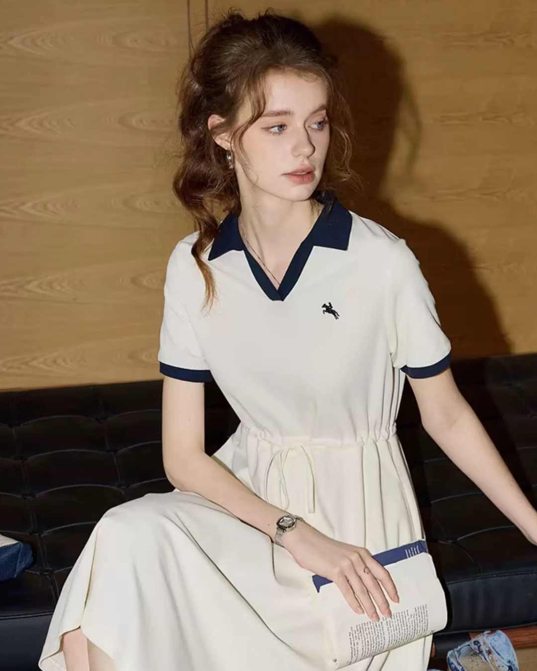 カレッジスタイルハーフスリーブワンピース（セットアップ・全1色）