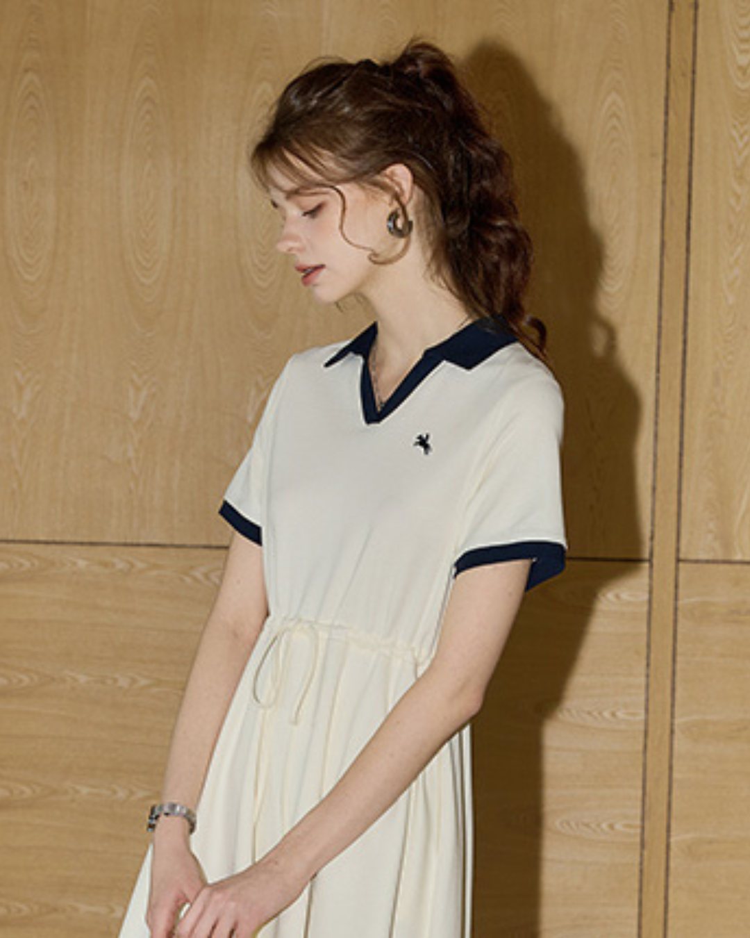 カレッジスタイルハーフスリーブワンピース（セットアップ・全1色）