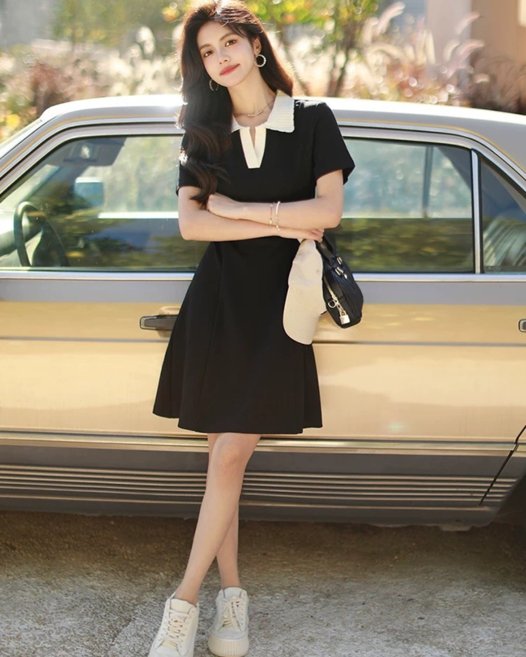 スリムブラックワンピース（セットアップ・全1色）