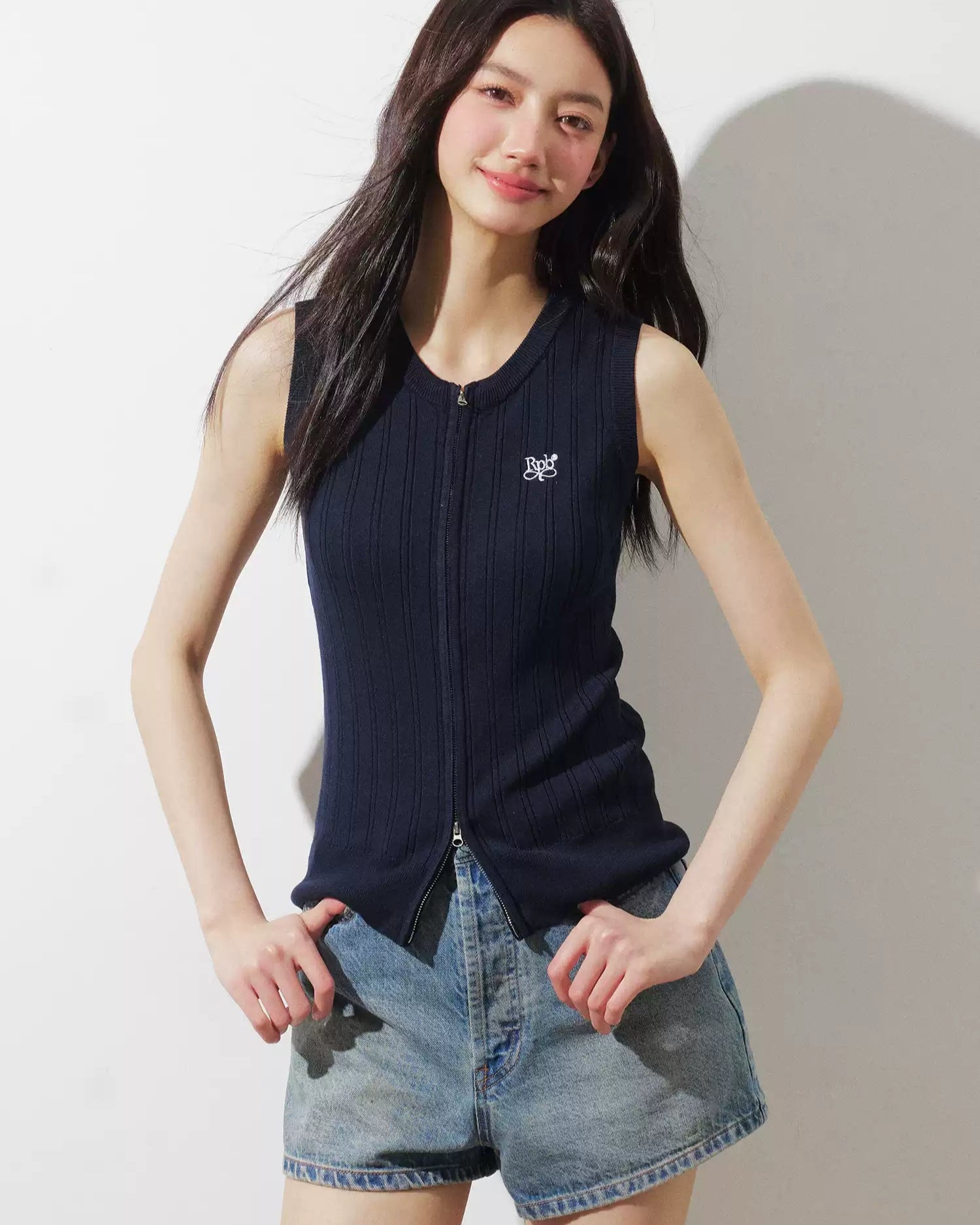 ノースリーブベストニット（トップス・全2色）