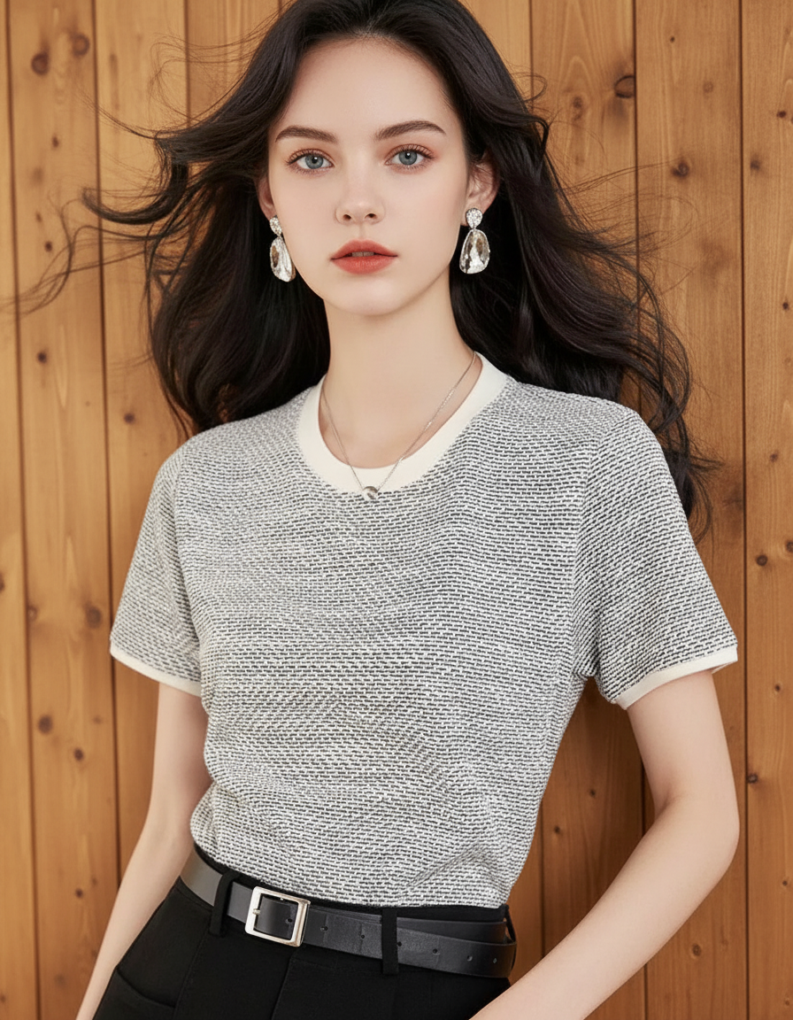 ブルオーバーラウンドネックシャツ（トップス・全1色）